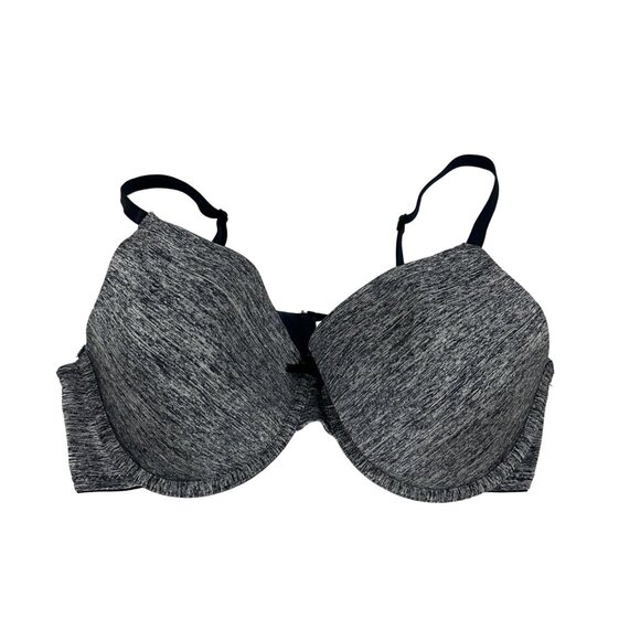 Grey and Navy Bra Size 38D Polyester Nylon Spandex Style 42002 Hand Wash Only - Picture 1 of 5